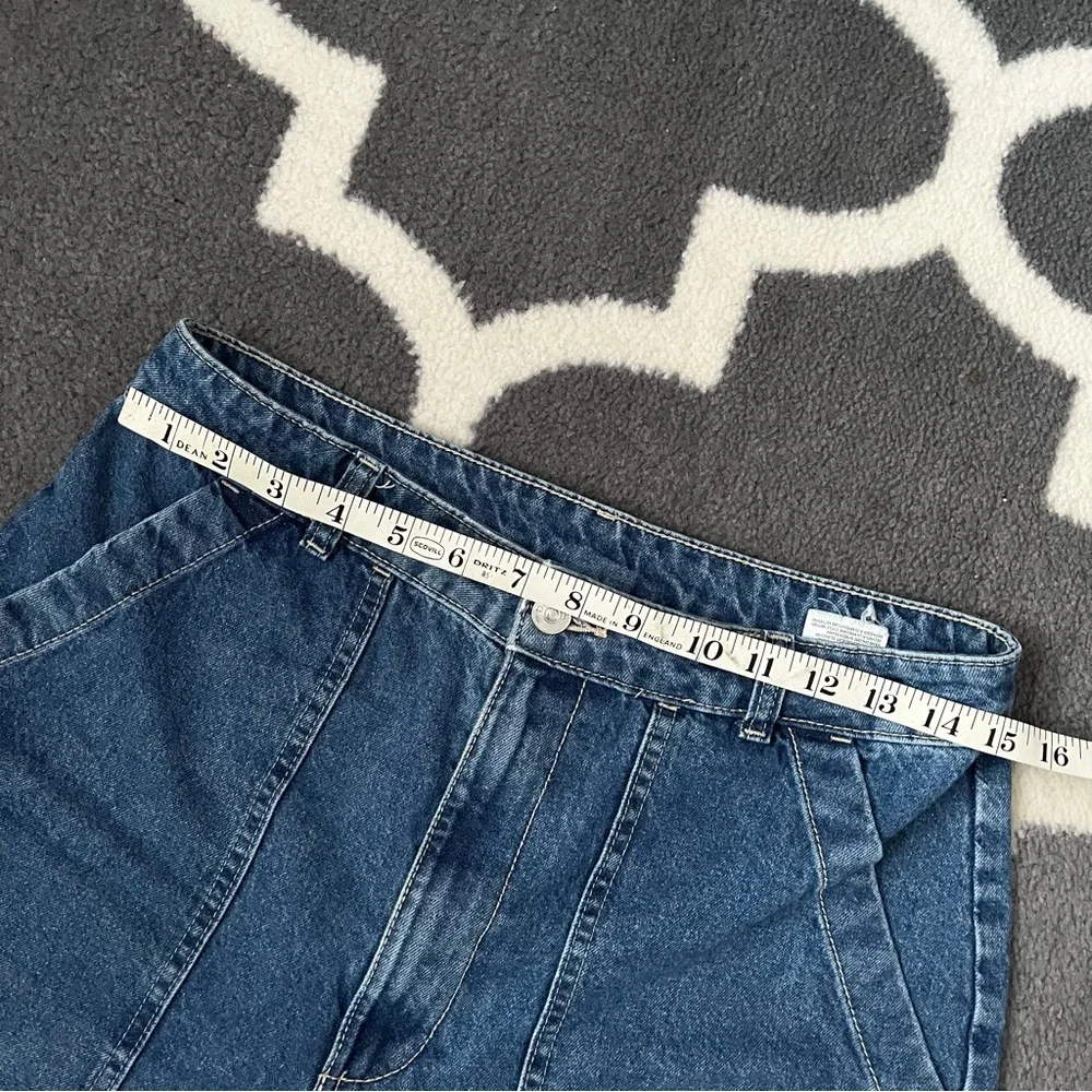 H&M DIVIDED Blue Denim cargo style women’s size 8 Jeans. Hi rise wide leg - Picture 6 of 12